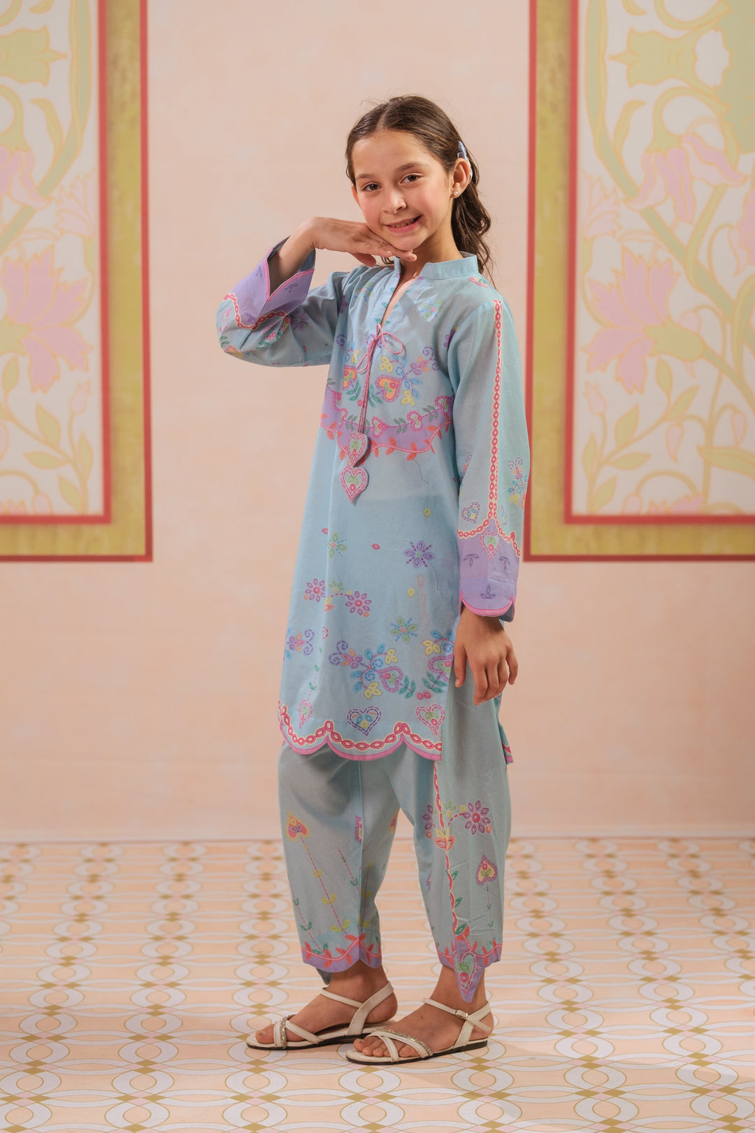 Sprinkles Girls RTW Printed Cotton 2 Piece Suit Heart Harmony Casual Collection