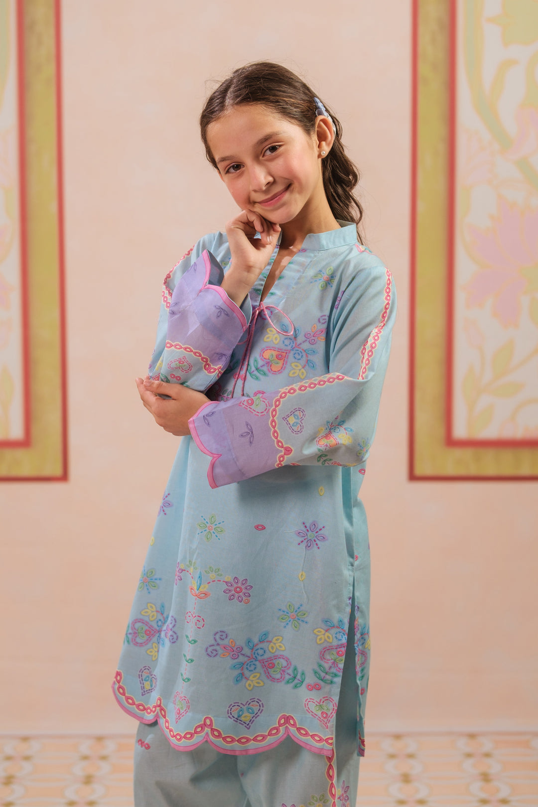 Sprinkles Girls RTW Printed Cotton 2 Piece Suit Heart Harmony Casual Collection