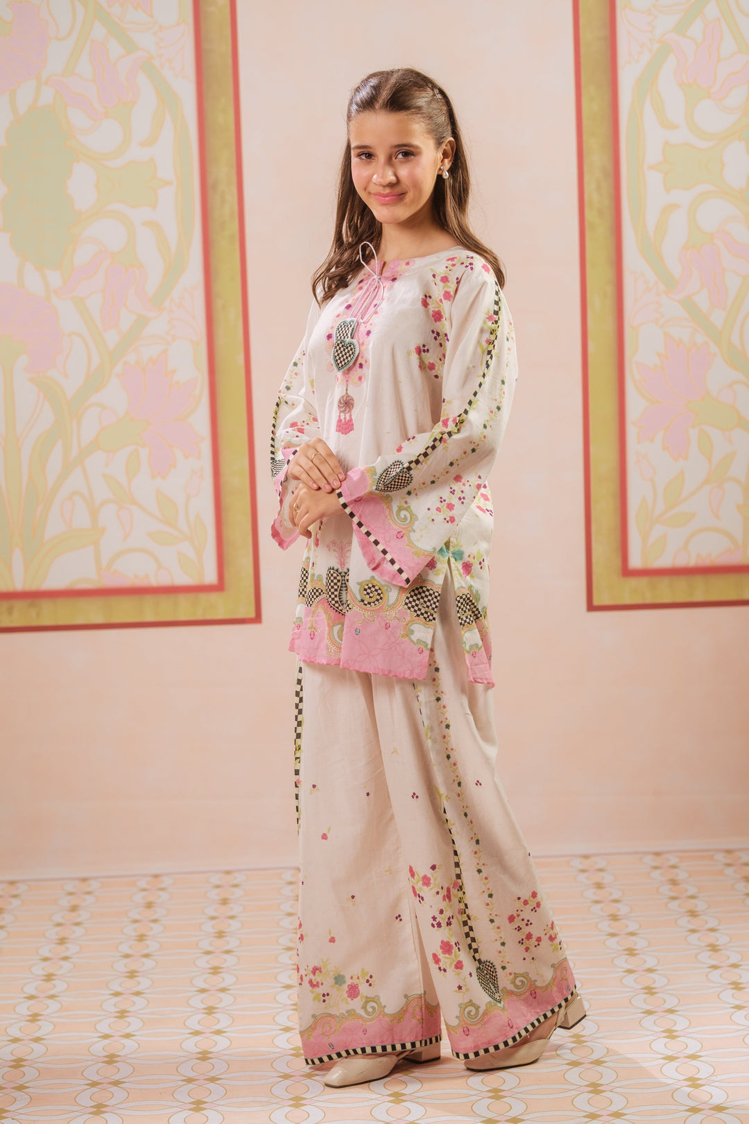 Sprinkles Girls RTW Printed Cotton 2 Piece Suit Saffron Veil Casual Collection