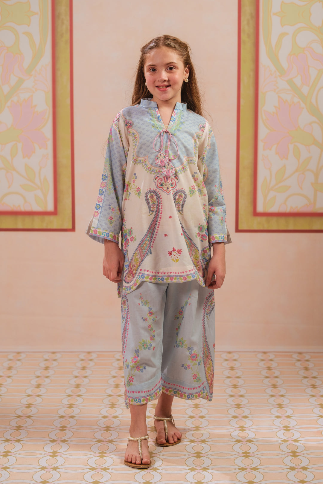Sprinkles Girls RTW Printed Cotton 2 Piece Suit Paisley Hush Casual Collection