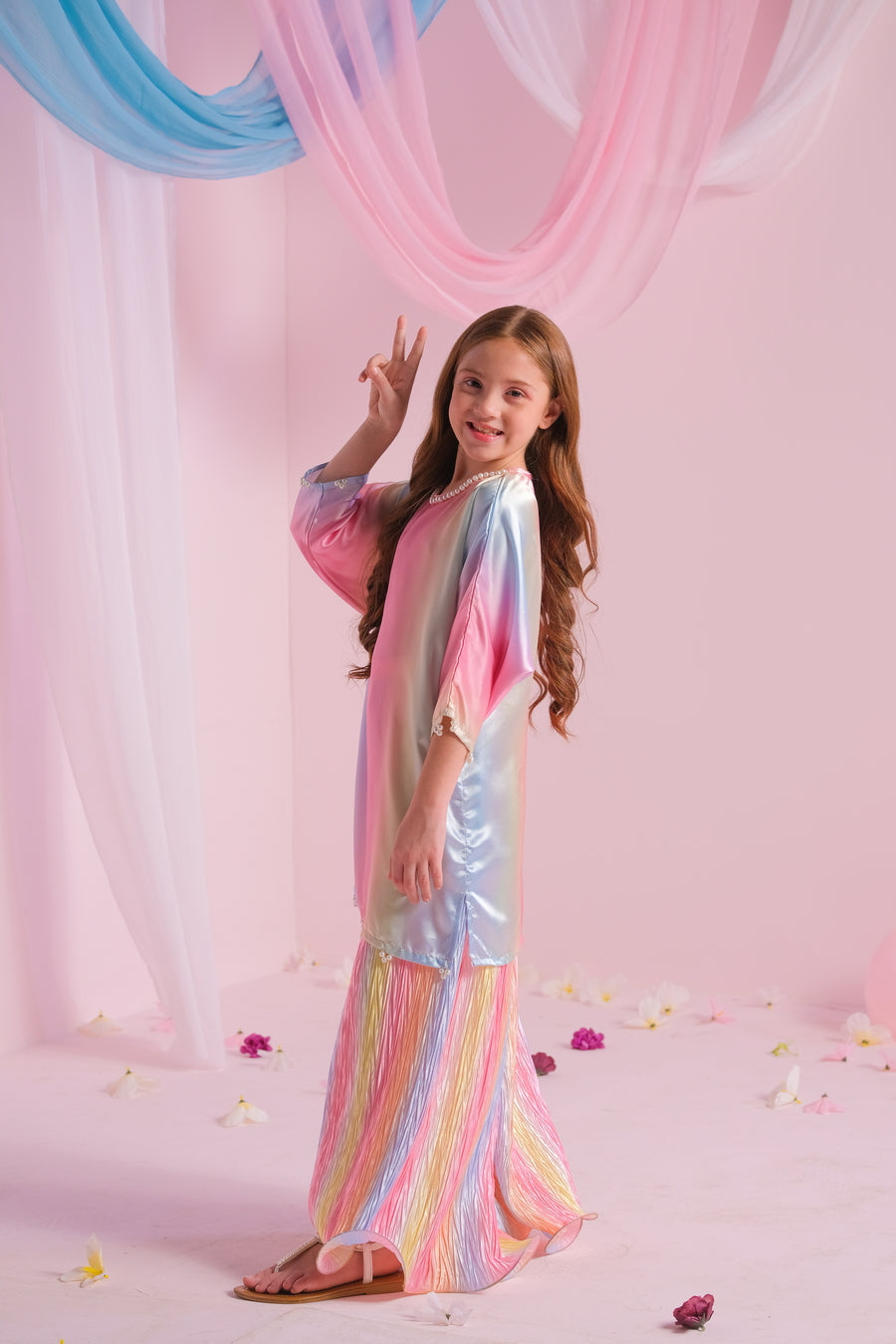 Sprinkles Girls RTW Solids Silk 2 Piece Suit Candy Floss - Festive Collection