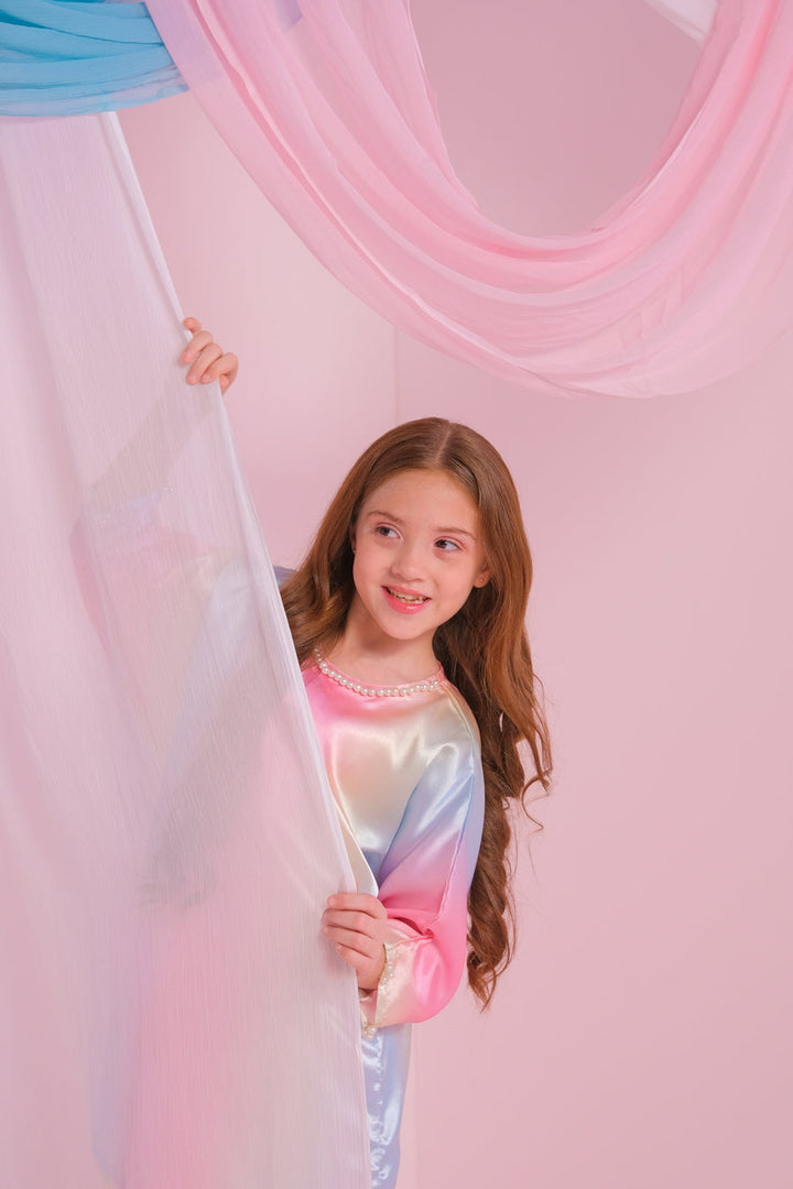 Sprinkles Girls RTW Solids Silk 2 Piece Suit Candy Floss - Festive Collection