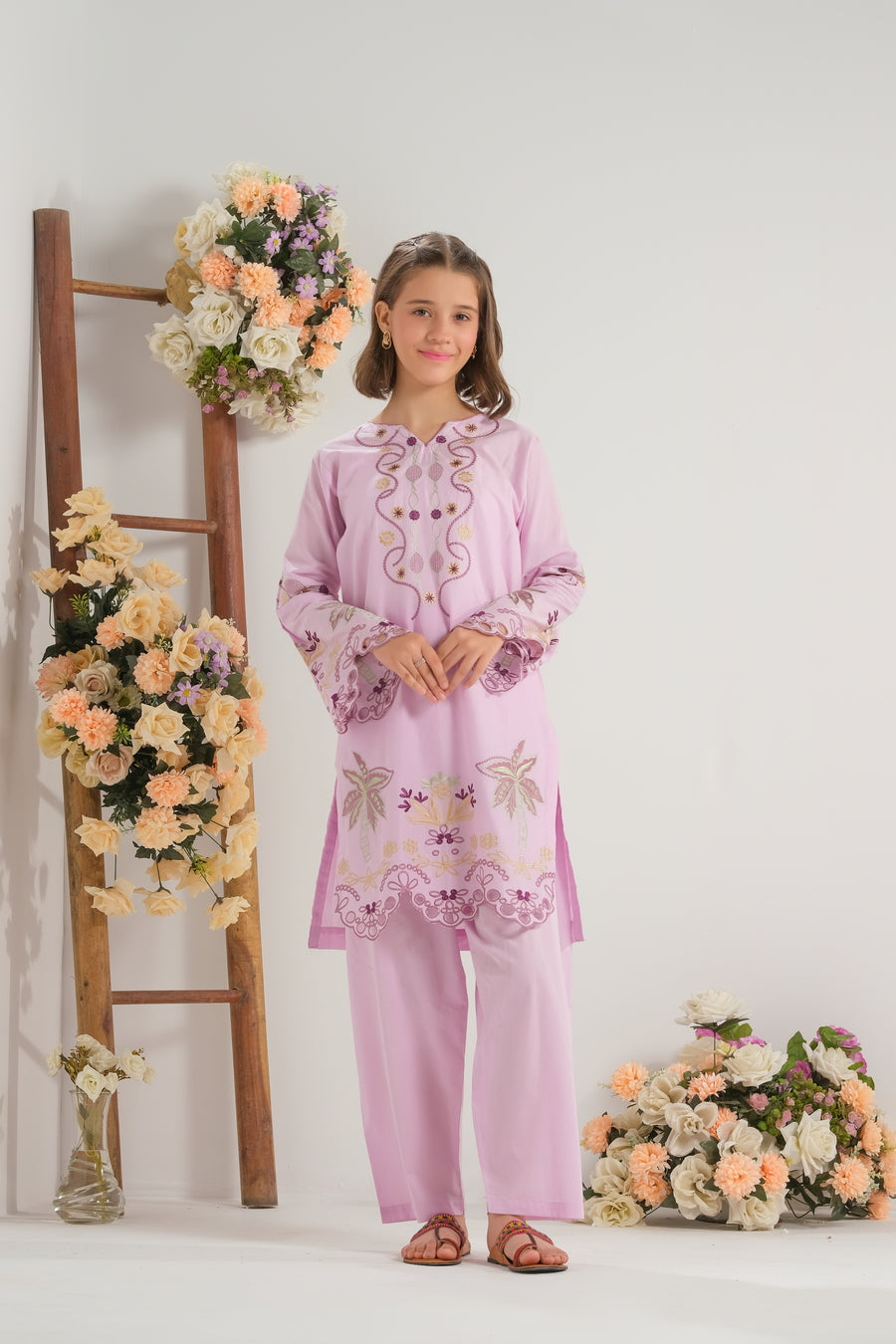 Sprinkles Girls RTW Printed Cambric 2 Piece Suit Blush Paisley Charm - Casual Collection