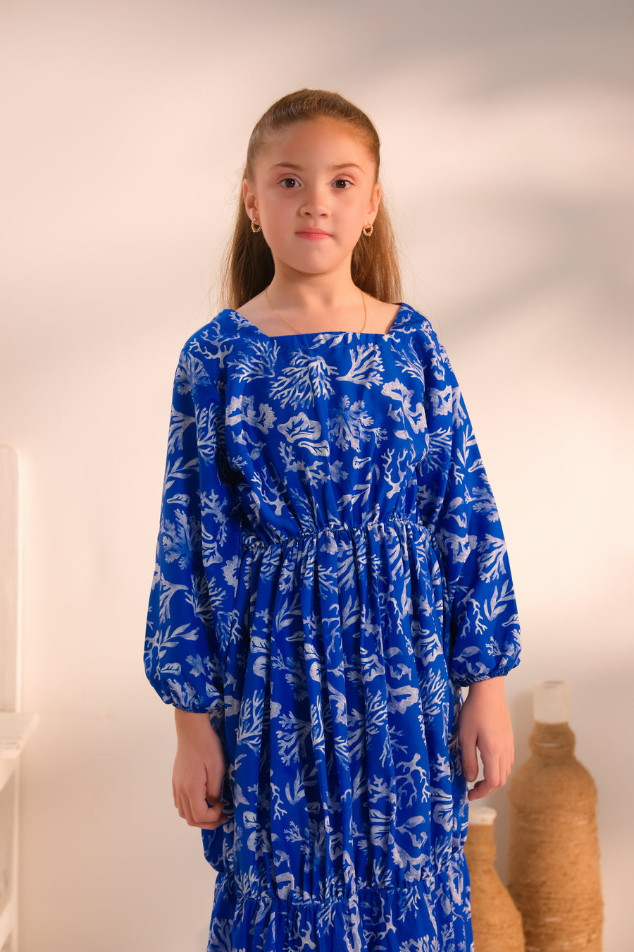 Sprinkles Girls Printed Poly Dress Coral Drift 1 Piece - Casual Collection