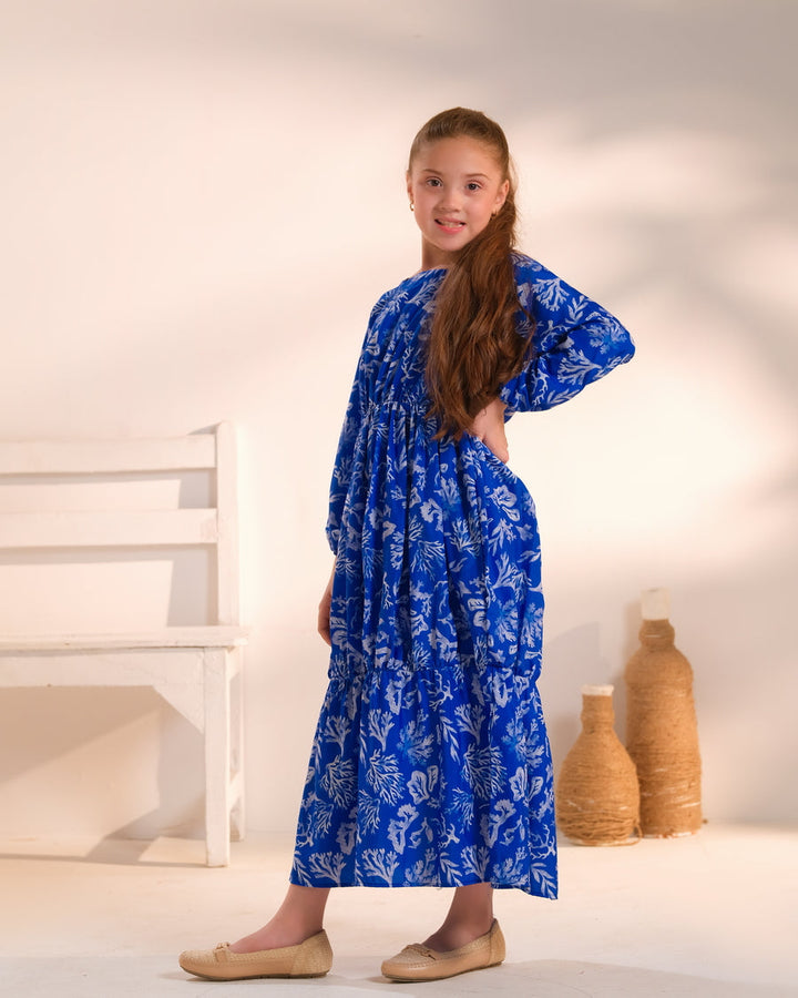 Sprinkles Girls Printed Poly Dress Coral Drift 1 Piece - Casual Collection