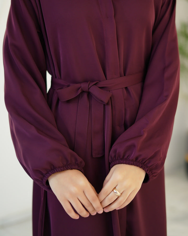 Sprinkles Girls Pret Abaya Printed Nidha Fabric Berry Dusk with stole SPDR916 - Summer Collection