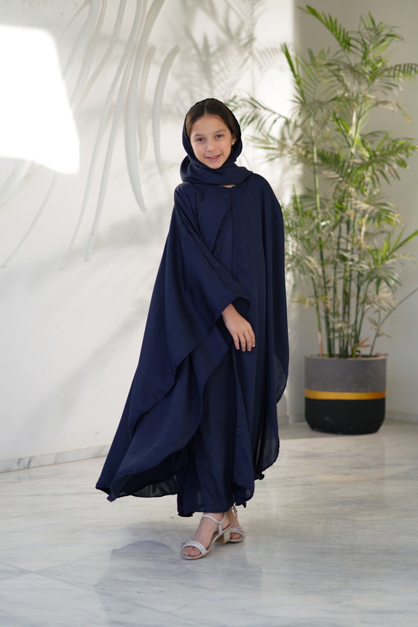 Sprinkles Girls Pret Abaya Printed Nidha Fabric Midnight Drape with Stole SPDR917 - Summer Collection