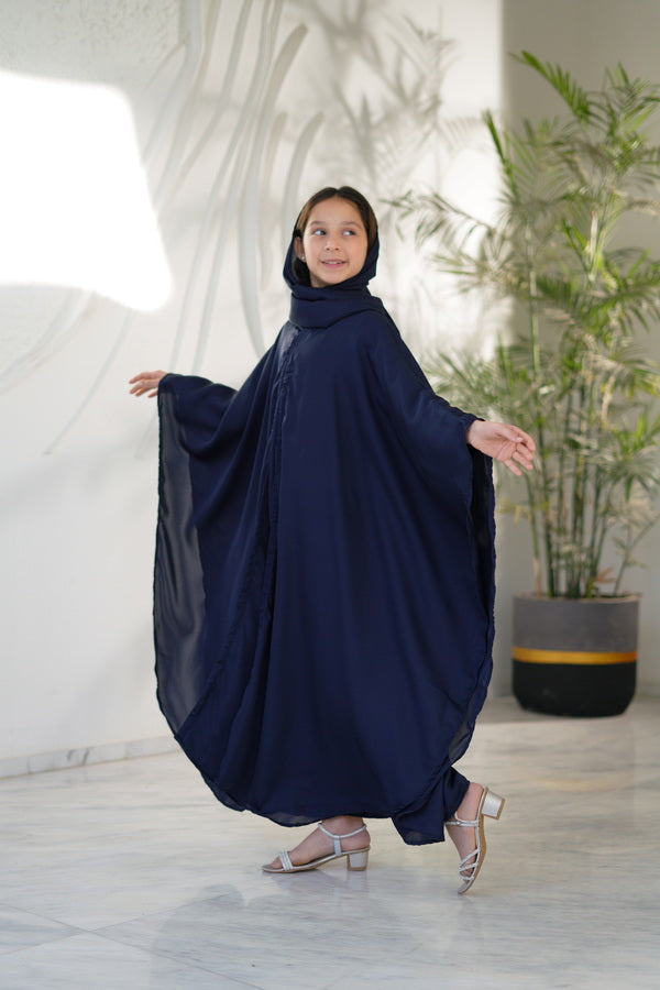 Sprinkles Girls Pret Abaya Printed Nidha Fabric Midnight Drape with Stole SPDR917 - Summer Collection