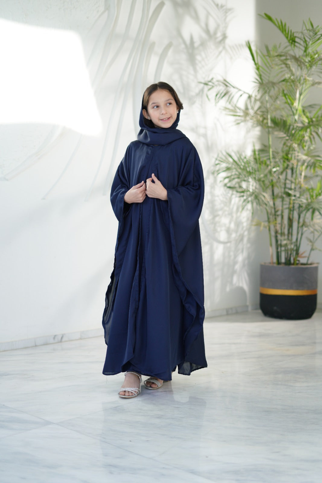 Sprinkles Girls Pret Abaya Printed Nidha Fabric Midnight Drape with Stole SPDR917 - Summer Collection