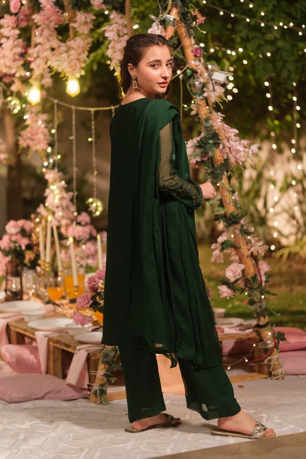 Sprinkles Girls Pret Embroidered Net Sequence Parizad 3 Piece Suit SPDR935 - Festive Collection