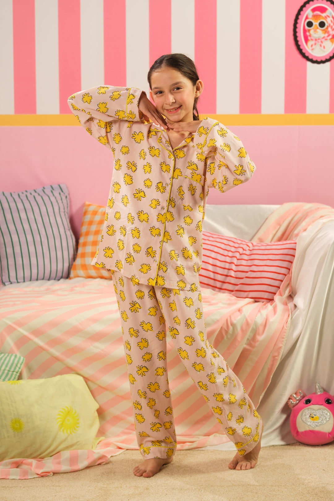 Sprinkles Girls RTW Printed Boski Linen 2 Piece Suit Butter Glow Summer Collection