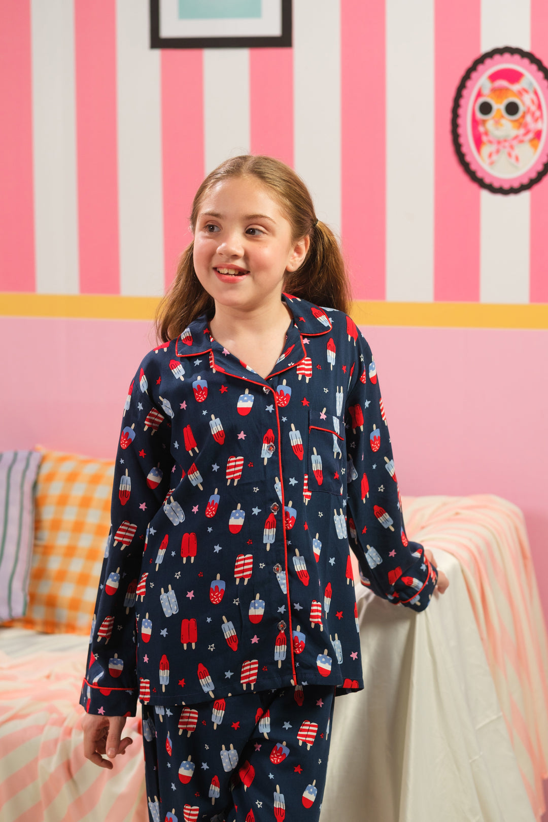 Sprinkles Girls RTW Printed Boski Linen 2 Piece Suit Moon pearl Summer Collection