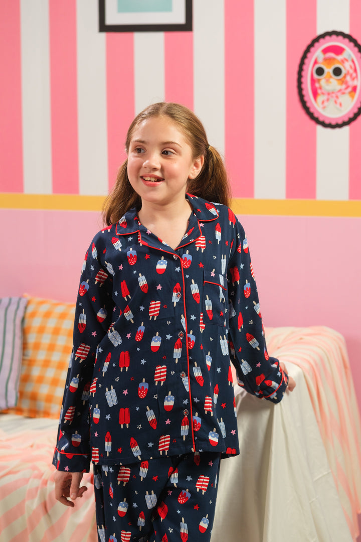 Sprinkles Girls RTW Printed Boski Linen 2 Piece Suit Moon pearl Summer Collection