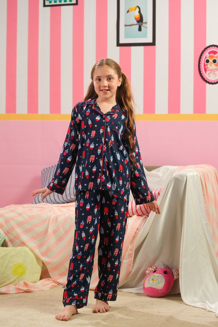 Sprinkles Girls RTW Printed Boski Linen 2 Piece Suit Moon pearl Summer Collection