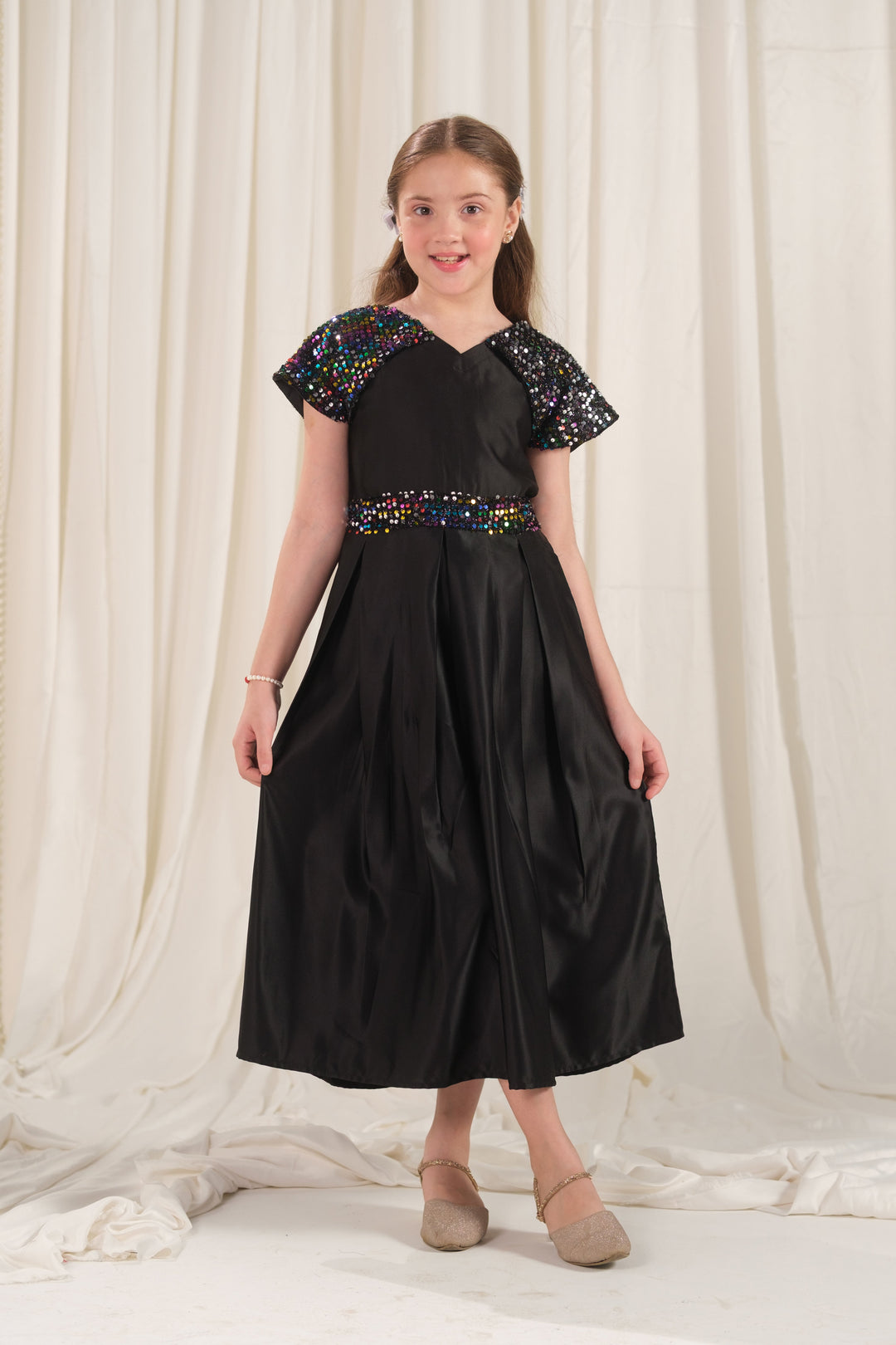 Sprinkles Girls RTW Embroidered Silk 1 Piece Suit Twirl Midi Festive Collection