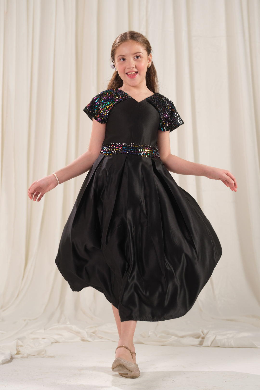 Sprinkles Girls RTW Embroidered Silk 1 Piece Suit Twirl Midi Festive Collection