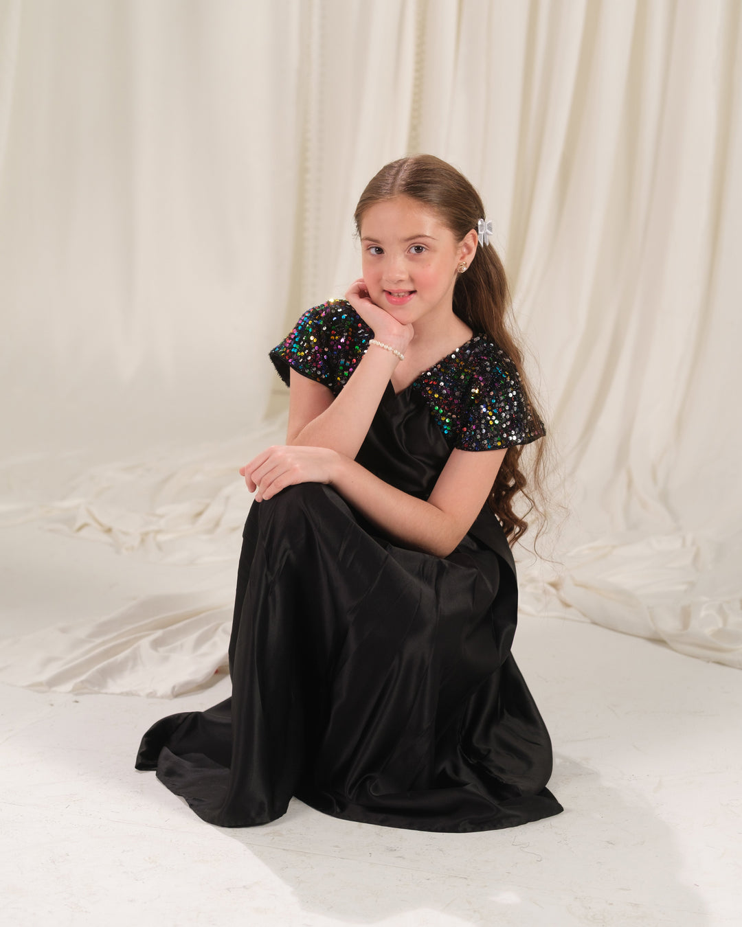 Sprinkles Girls RTW Embroidered Silk 1 Piece Suit Twirl Midi Festive Collection