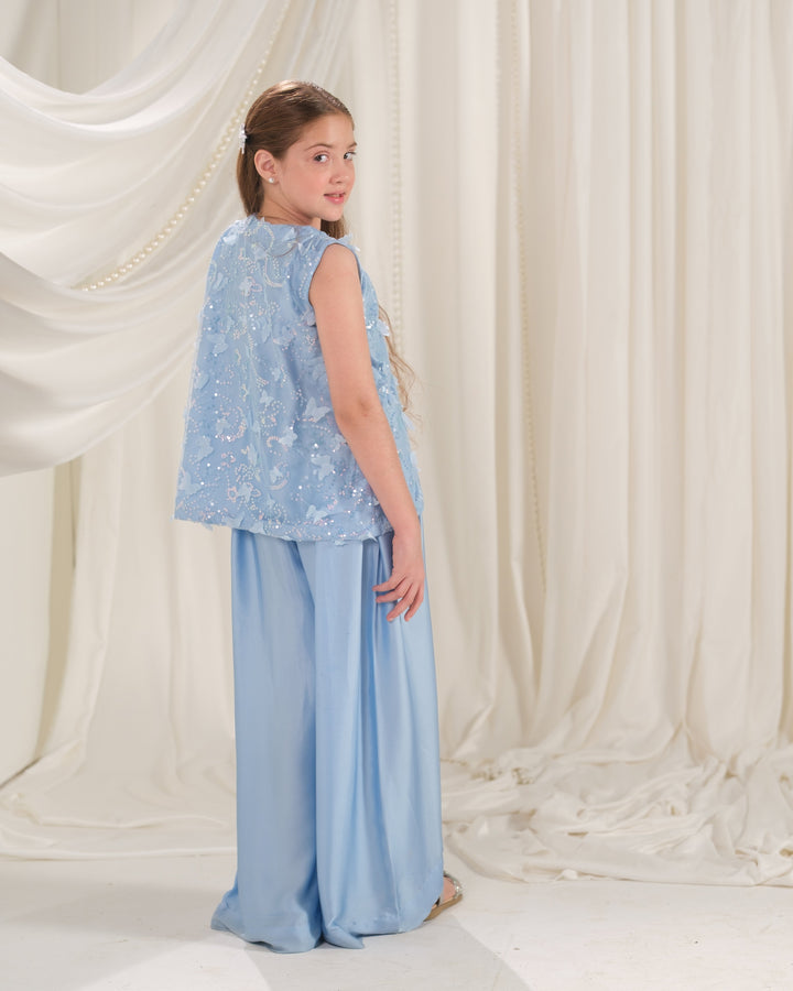 Sprinkles Girls RTW Embroidered Silk 2 Piece Suit Frosted Petal Festive Collection