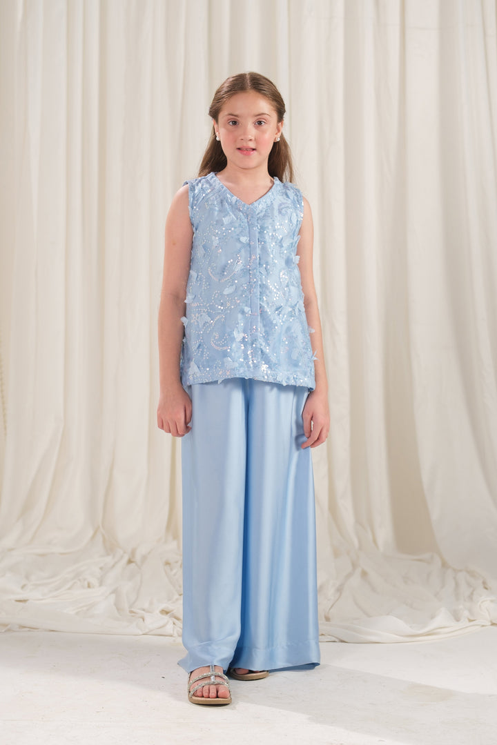 Sprinkles Girls RTW Embroidered Silk 2 Piece Suit Frosted Petal Festive Collection