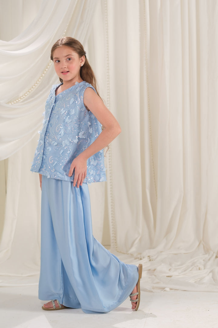 Sprinkles Girls RTW Embroidered Silk 2 Piece Suit Frosted Petal Festive Collection