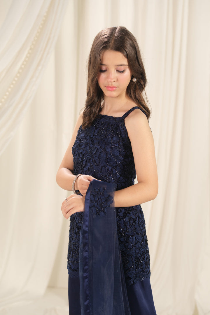 Sprinkles Girls RTW Embroidered Silk 3 Piece Suit Midnight Mirage Festive Collection