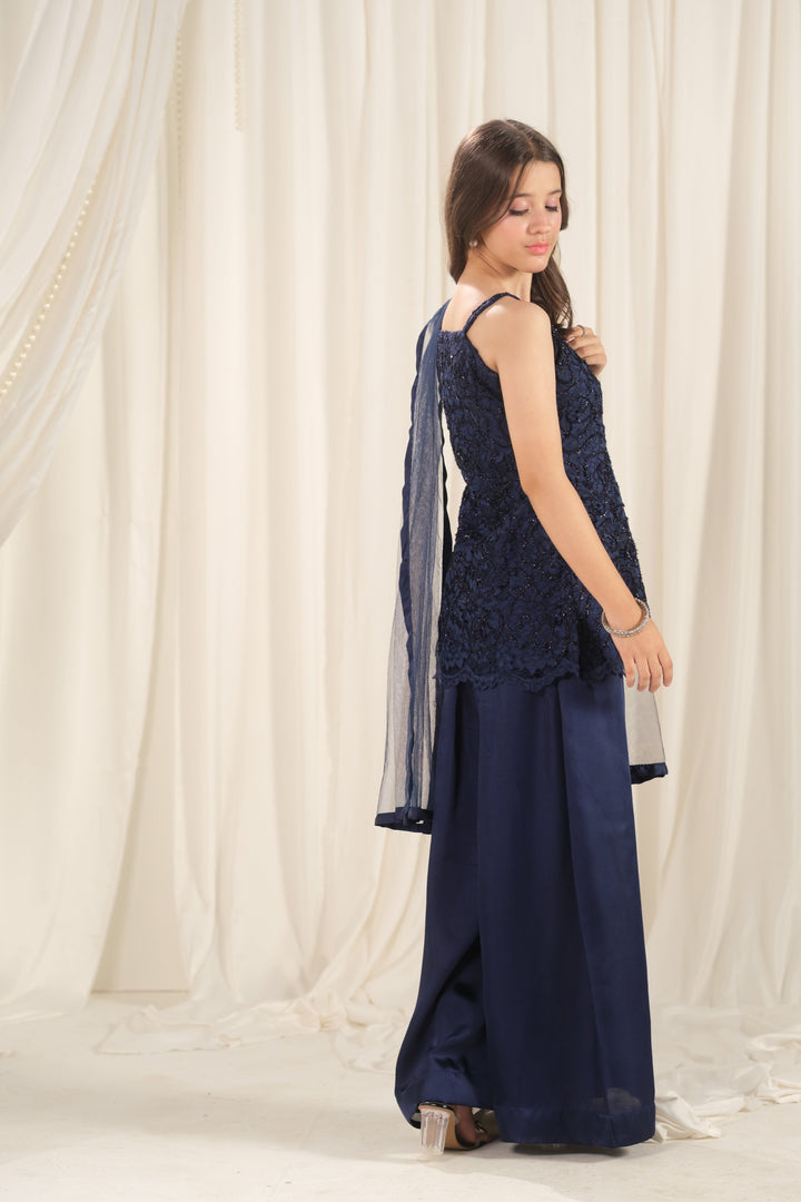 Sprinkles Girls RTW Embroidered Silk 3 Piece Suit Midnight Mirage Festive Collection