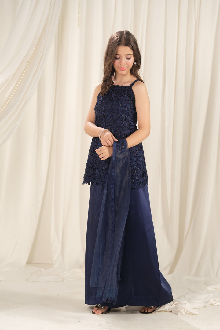 Sprinkles Girls RTW Embroidered Silk 3 Piece Suit Midnight Mirage Festive Collection