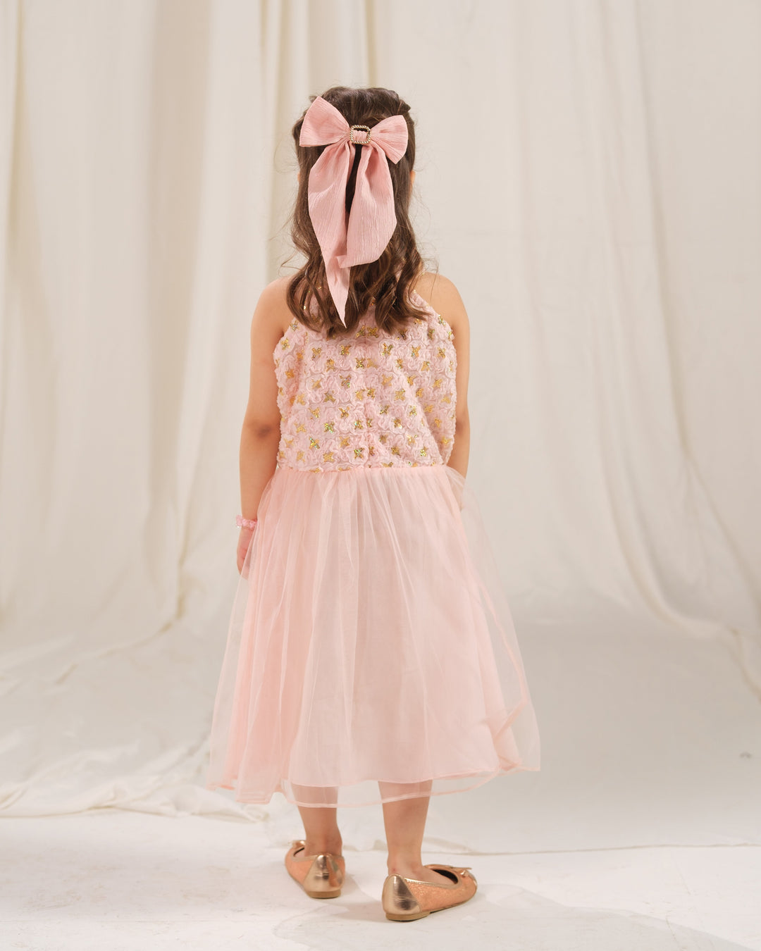 Sprinkles Girls RTW Embossed Net 1 Piece Suit Gilded Petal Festive Collection
