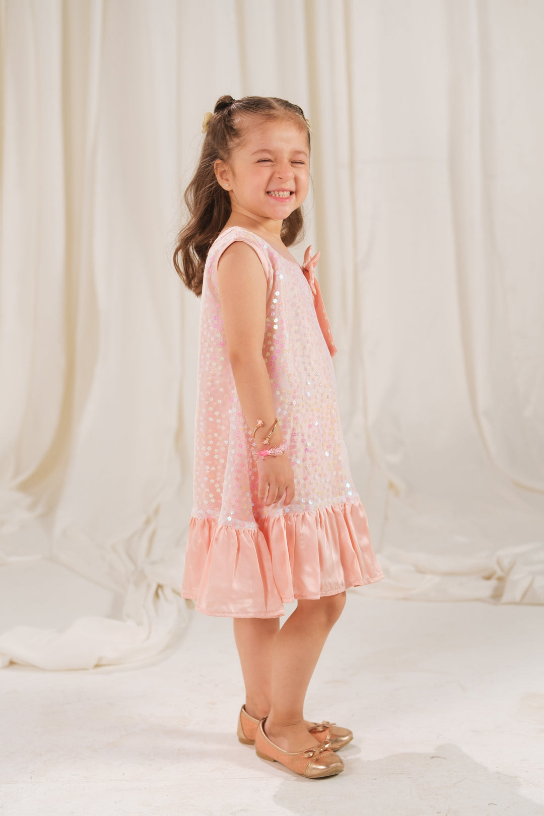 Sprinkles Girls RTW Embossed Net 1 Piece Suit Pearl Whisper Festive Collection