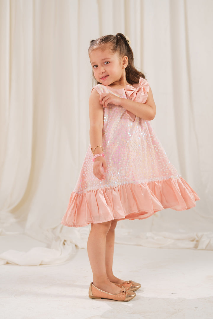Sprinkles Girls RTW Embossed Net 1 Piece Suit Pearl Whisper Festive Collection