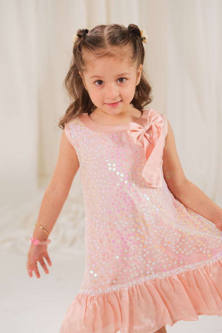 Sprinkles Girls RTW Embossed Net 1 Piece Suit Pearl Whisper Festive Collection