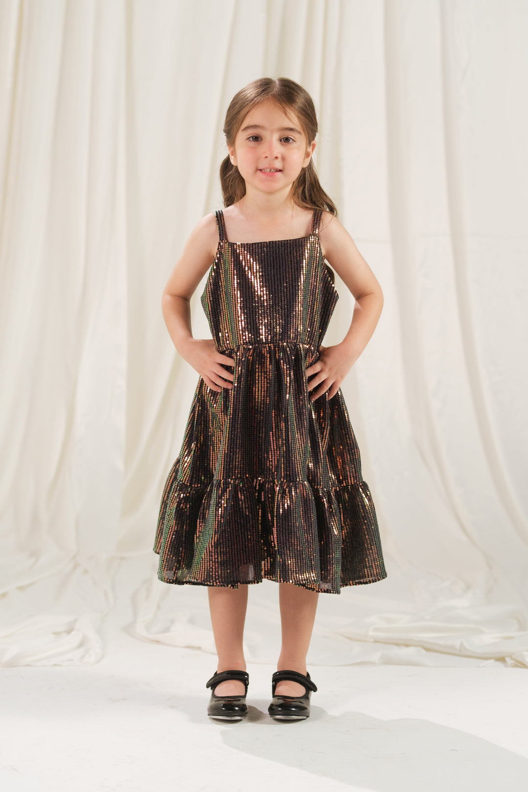 Sprinkles Girls RTW Embossed Net 1 Piece Suit Onyx Stripe Festive Collection