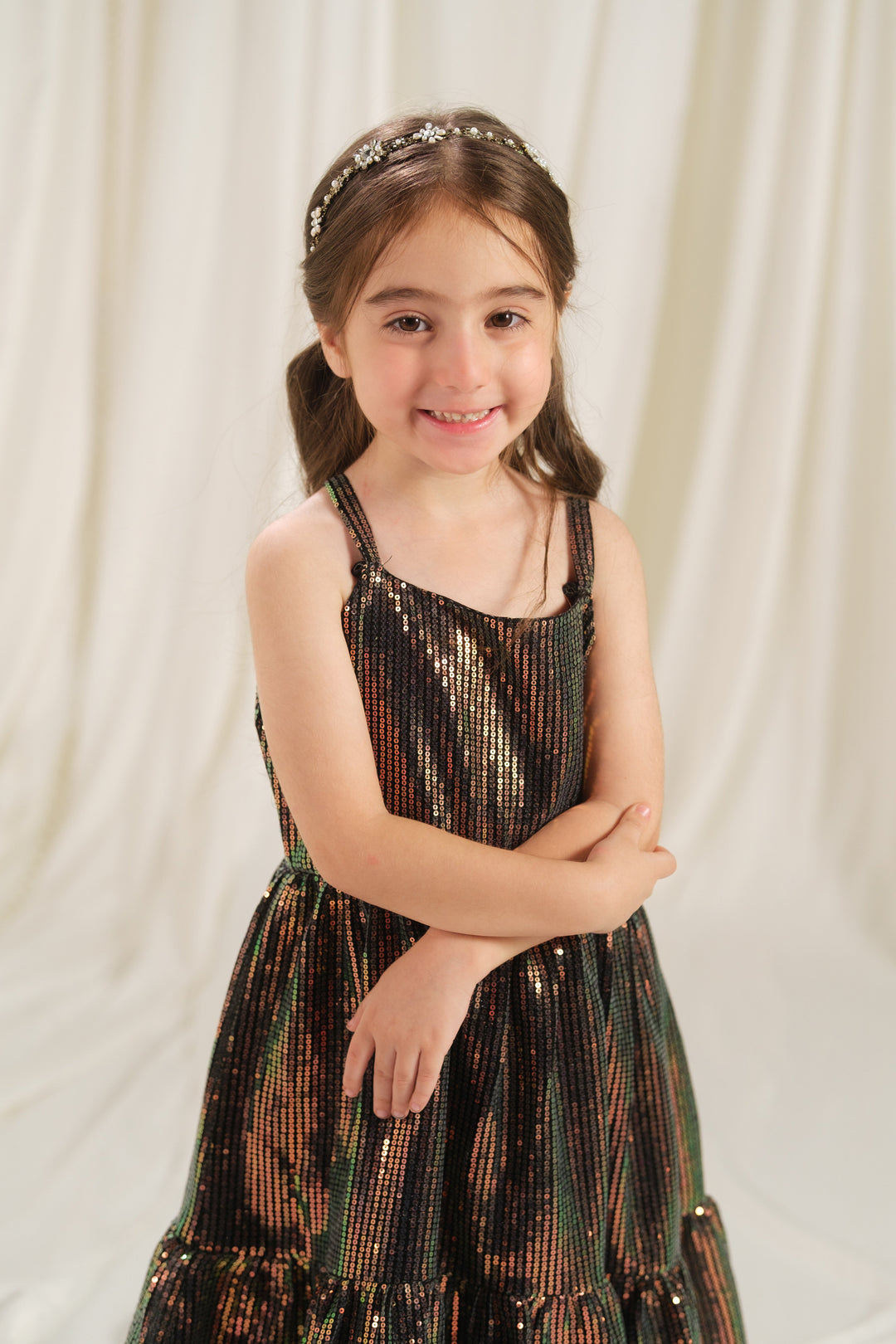 Sprinkles Girls RTW Embossed Net 1 Piece Suit Onyx Stripe Festive Collection