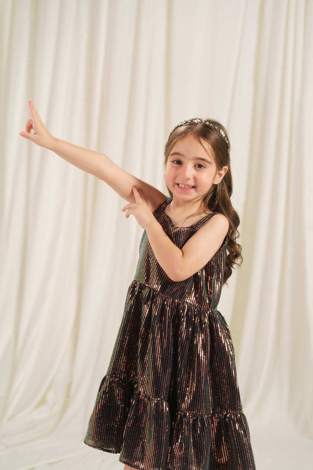 Sprinkles Girls RTW Embossed Net 1 Piece Suit Onyx Stripe Festive Collection