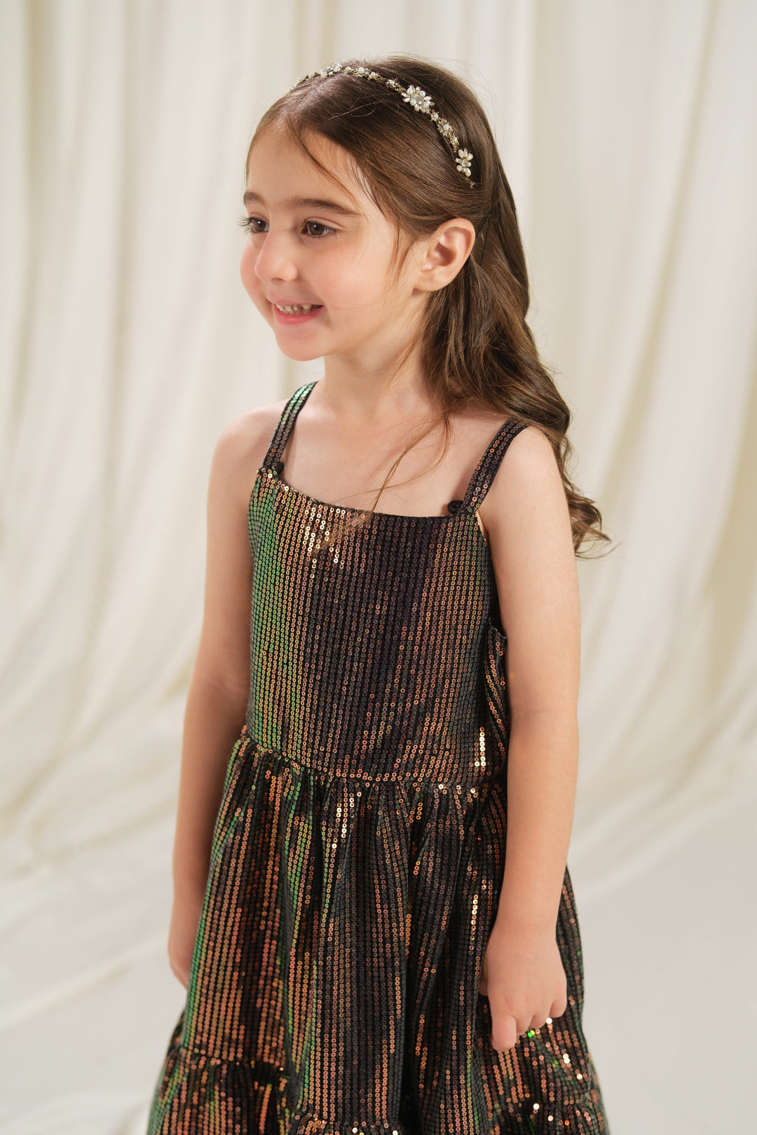 Sprinkles Girls RTW Embossed Net 1 Piece Suit Onyx Stripe Festive Collection