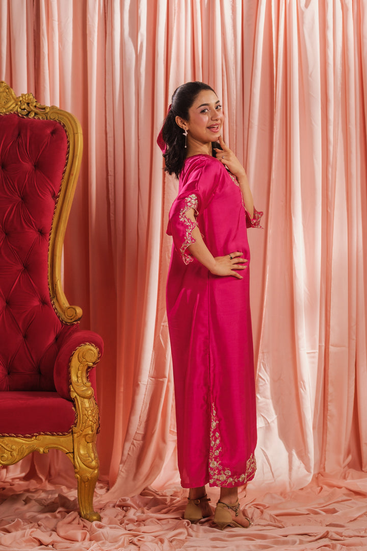 Sprinkles Girls RTW Embroidered Silk 1 Piece Suit Fuchsia Elegance Festive Collection