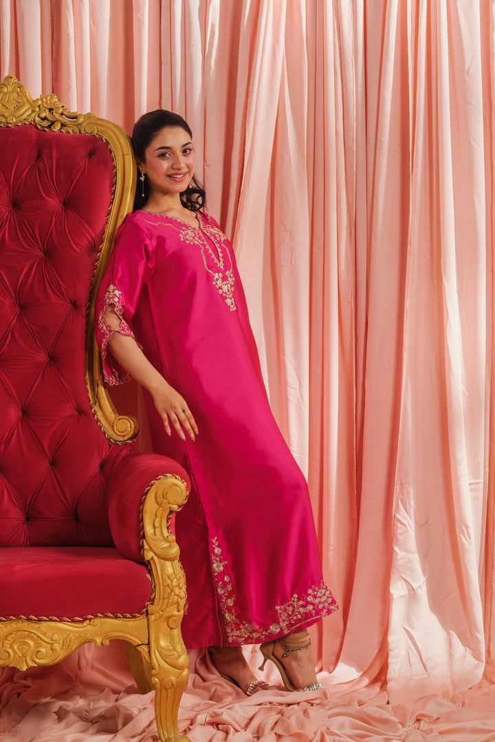 Sprinkles Girls RTW Embroidered Silk 1 Piece Suit Fuchsia Elegance Festive Collection
