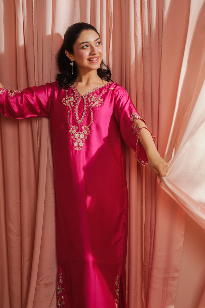 Sprinkles Girls RTW Embroidered Silk 1 Piece Suit Fuchsia Elegance Festive Collection