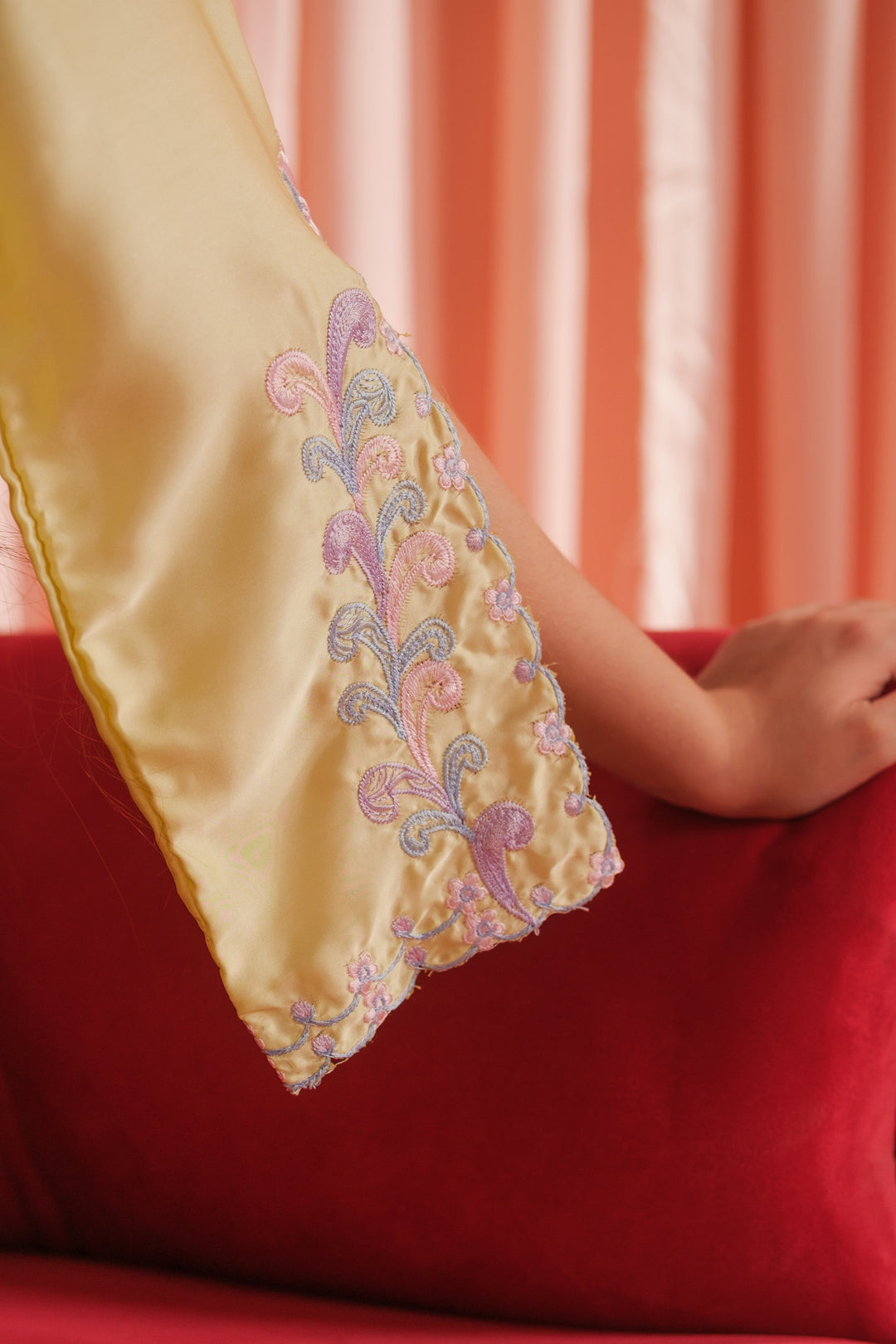 Sprinkles Girls RTW Embroidered Silk 1 Piece Suit Yellow Dawn Festive Collection