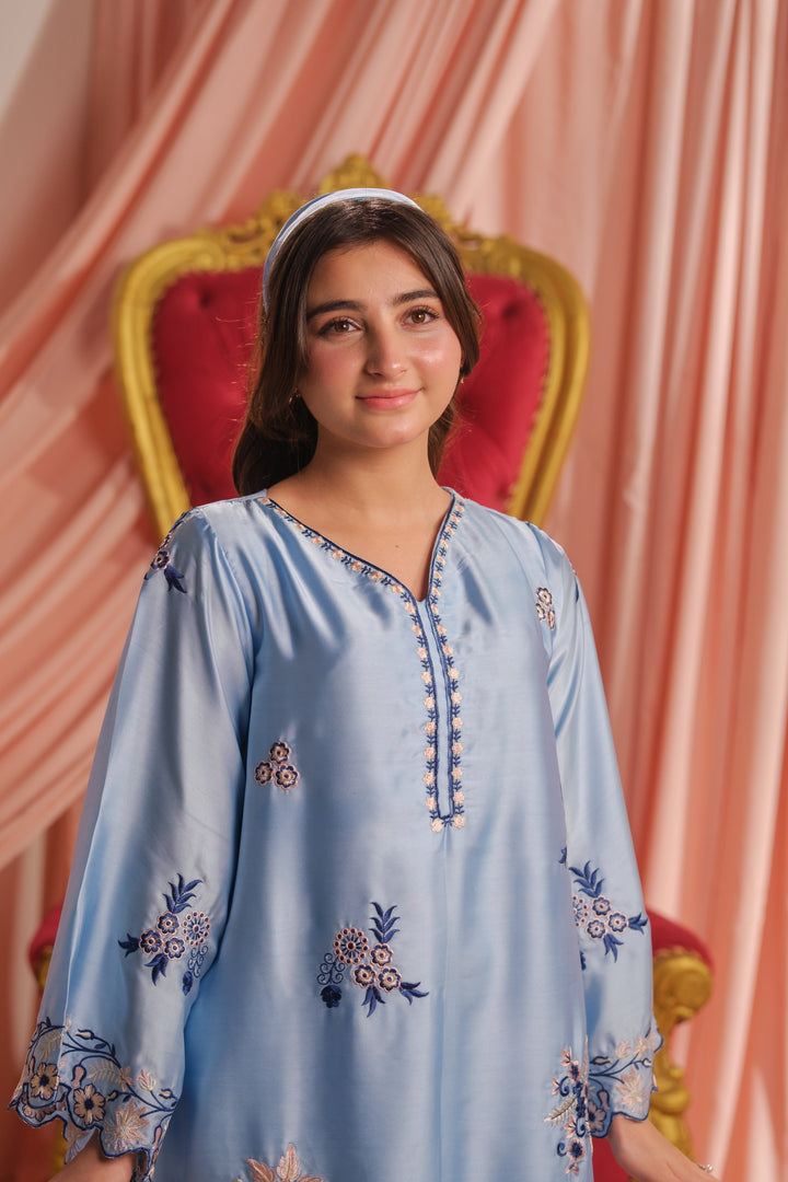Sprinkles Girls RTW Embroidered Silk 1 Piece Suit Sky Elegance Festive Collection