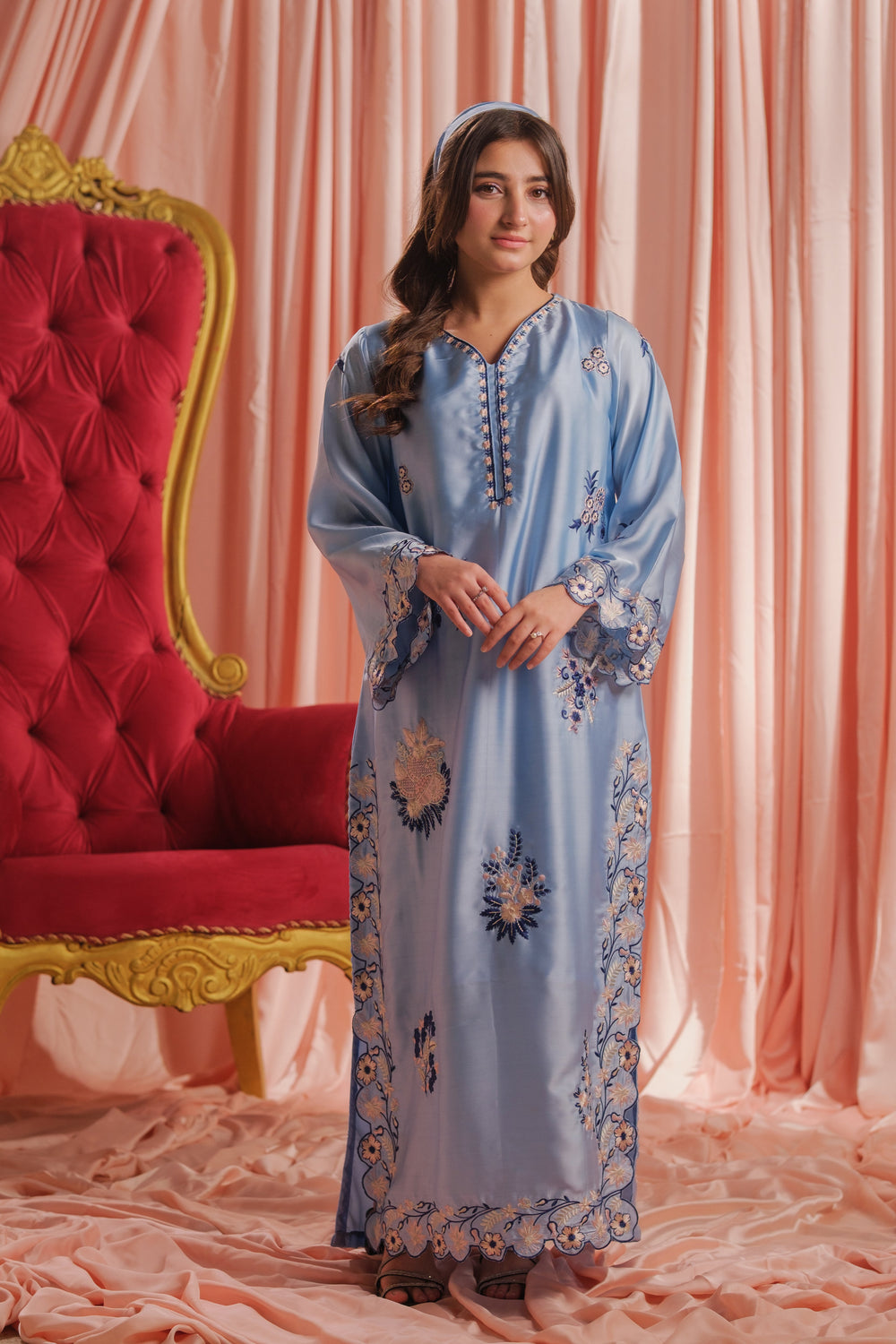 Sprinkles Girls RTW Embroidered Silk 1 Piece Suit Sky Elegance Festive Collection