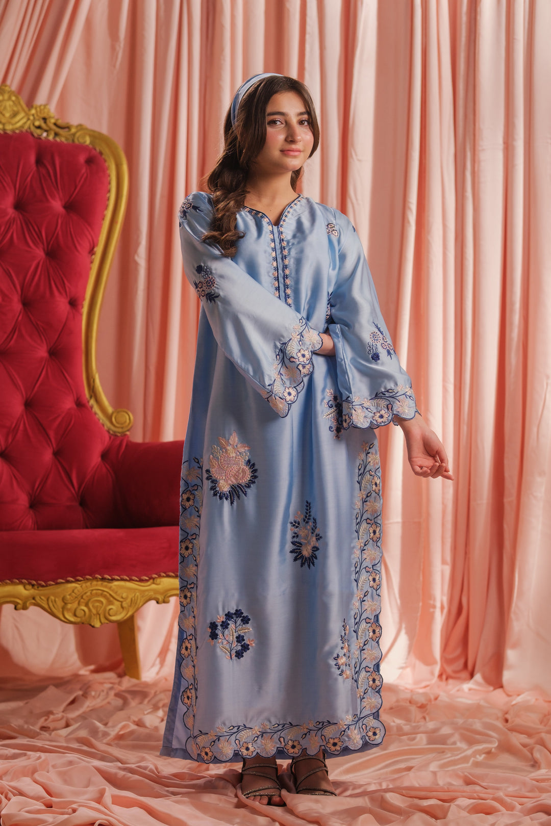 Sprinkles Girls RTW Embroidered Silk 1 Piece Suit Sky Elegance Festive Collection