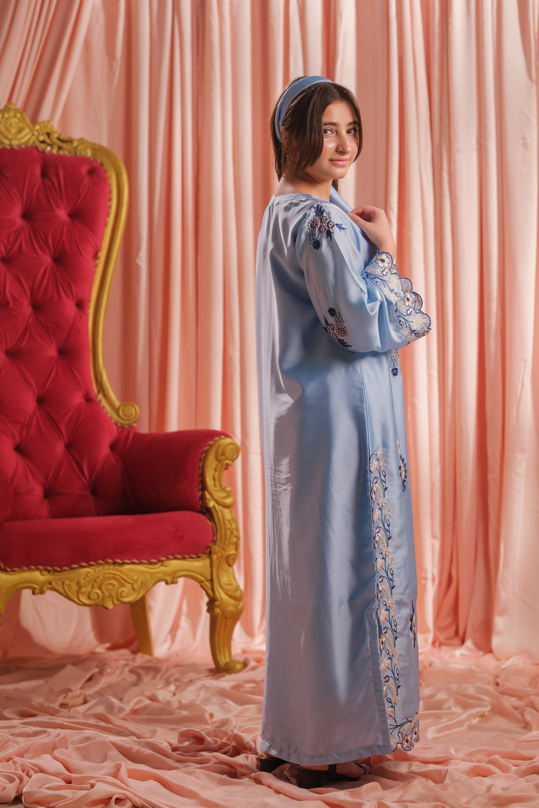 Sprinkles Girls RTW Embroidered Silk 1 Piece Suit Sky Elegance Festive Collection