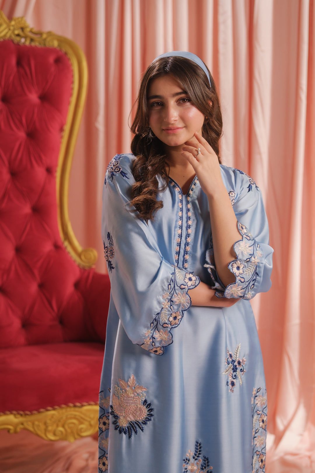 Sprinkles Girls RTW Embroidered Silk 1 Piece Suit Sky Elegance Festive Collection