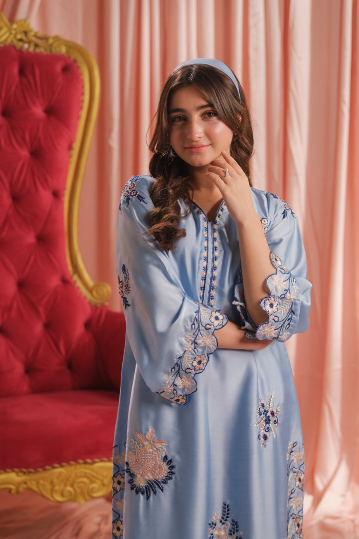 Sprinkles Girls RTW Embroidered Silk 1 Piece Suit Sky Elegance Festive Collection