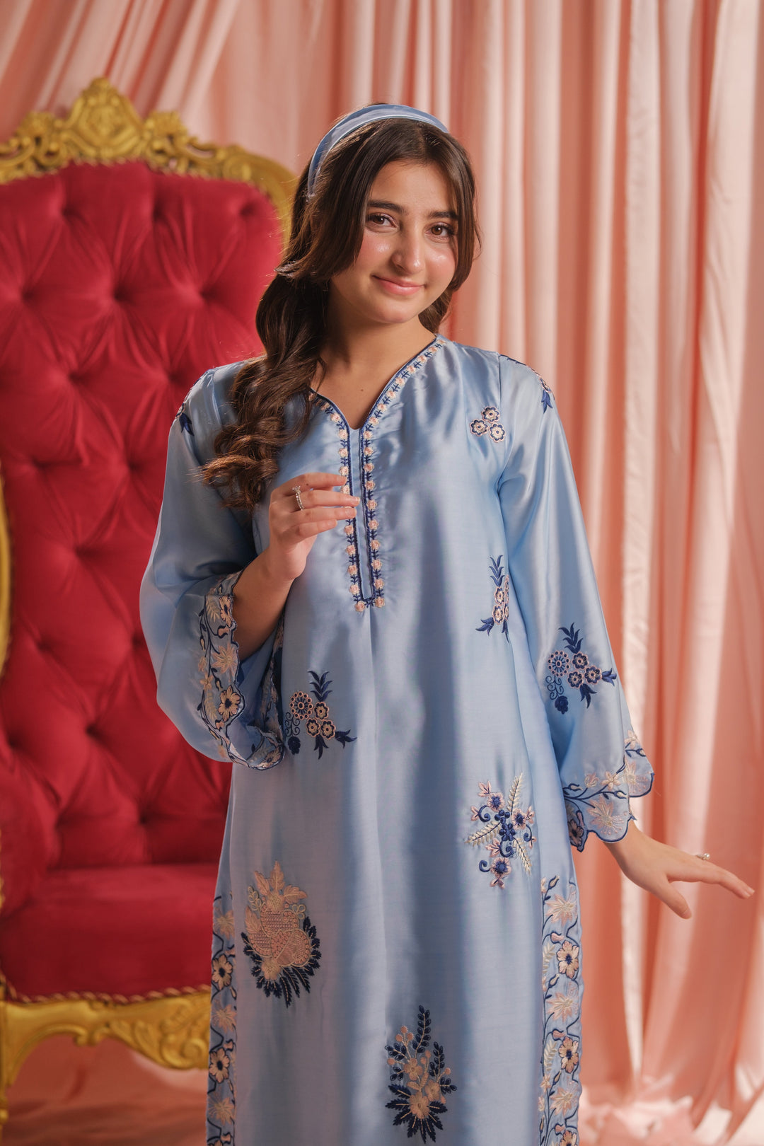Sprinkles Girls RTW Embroidered Silk 1 Piece Suit Sky Elegance Festive Collection