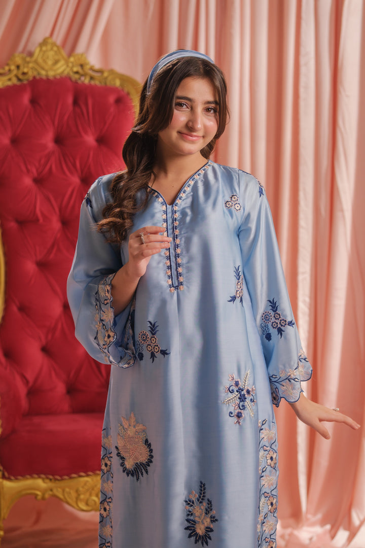 Sprinkles Girls RTW Embroidered Silk 1 Piece Suit Sky Elegance Festive Collection