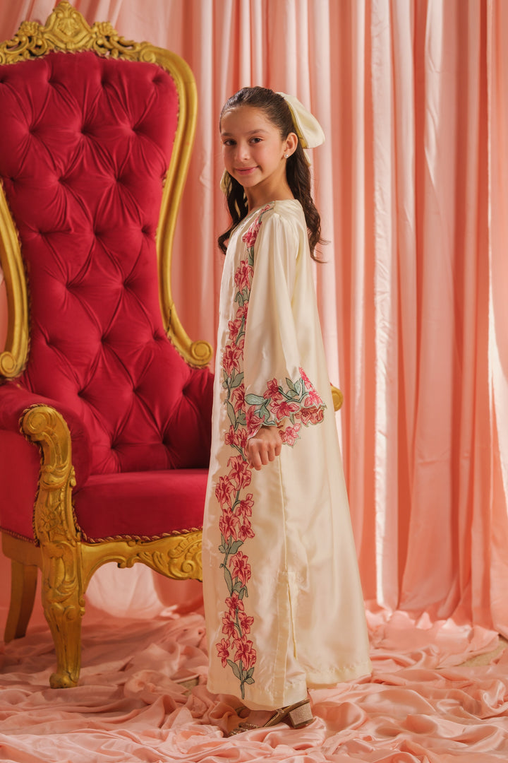 Sprinkles Girls RTW Embroidered Silk 1 Piece Suit Pearl Blossom Festive Collection