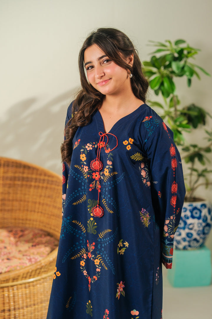 Sprinkles Girls RTW Printed Crepe 1 Piece Suit Velour Garden Festive Collection