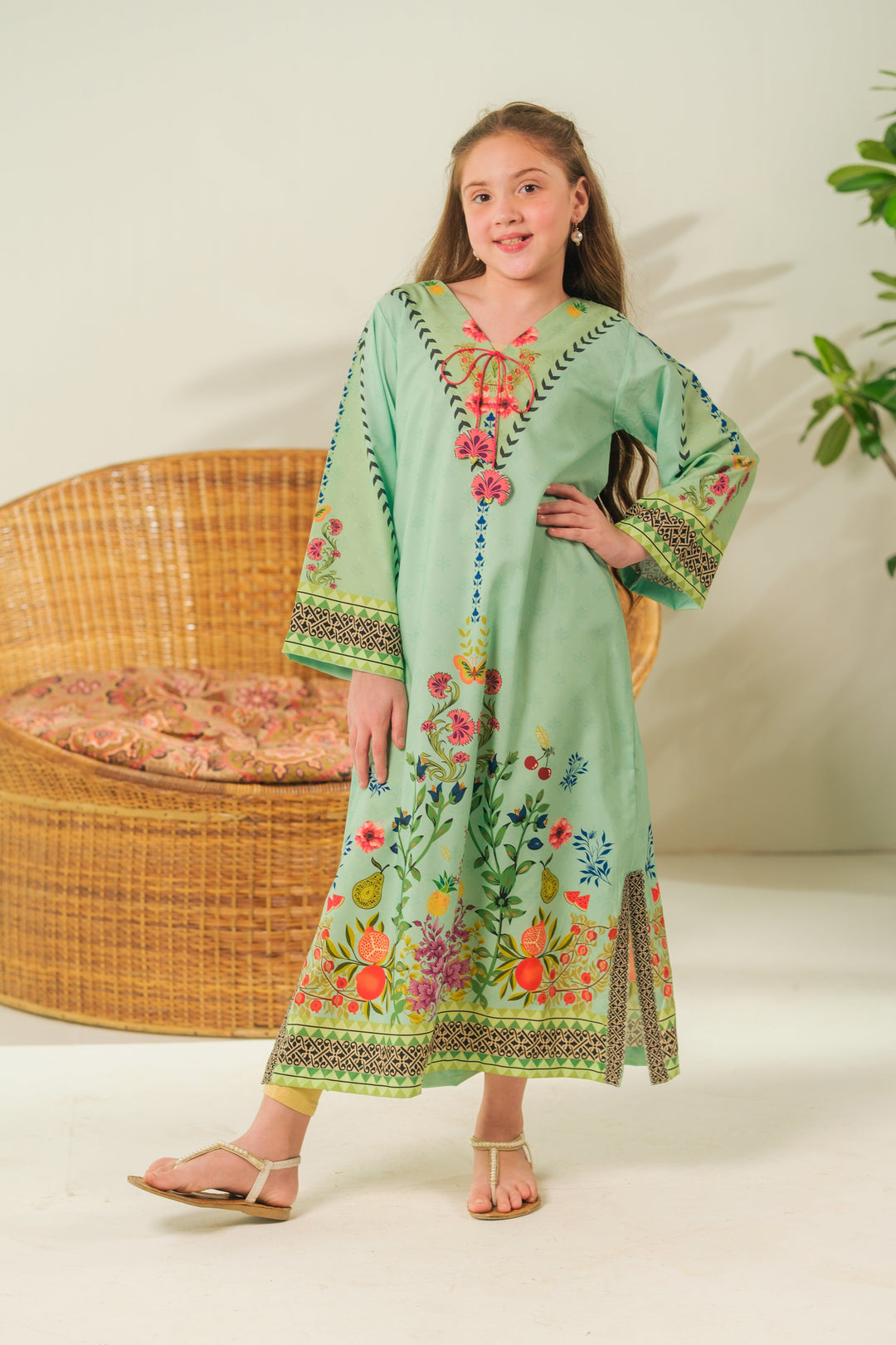 Sprinkles Girls RTW Printed Crepe 1 Piece Suit Spring Whisper Festive Collection